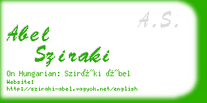 abel sziraki business card